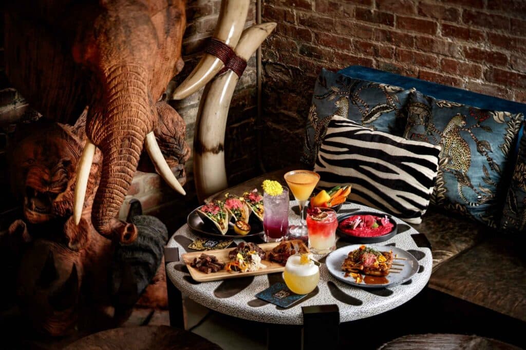 Food and drinks at Baobab lounge at Plant Riverside District