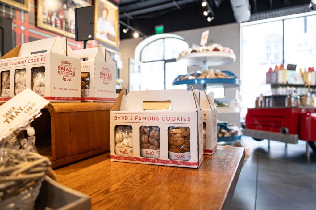 Byrds Cookie Company assortment of cookies shopping center at Plant Riverside District Savannah