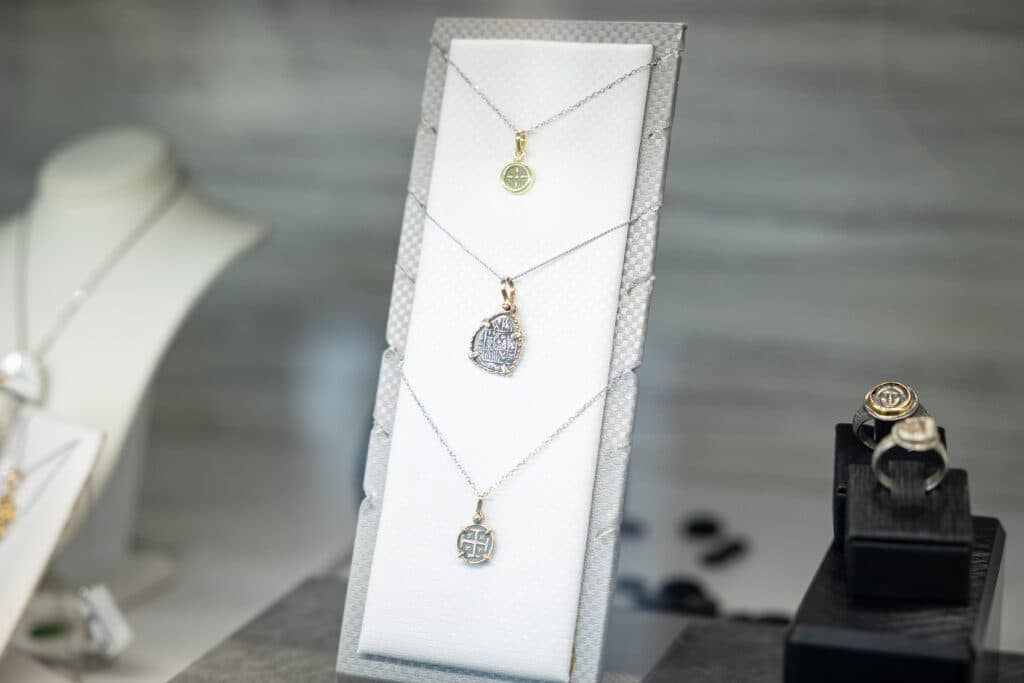 Frank Reubel Jewelry case necklaces Three Muses Plant Riverside District Savannah