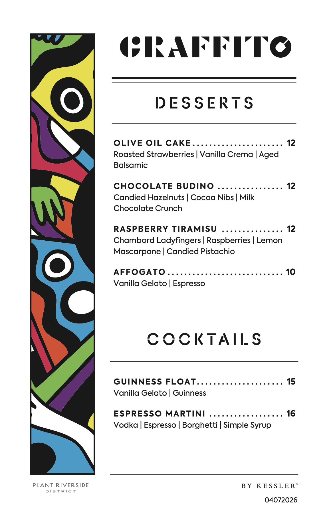 Graffito desserts Spring 2026