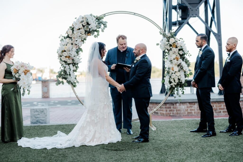 Weddings in MLK park overlooking the river at JW Marriott Plant Riverside District Savannah