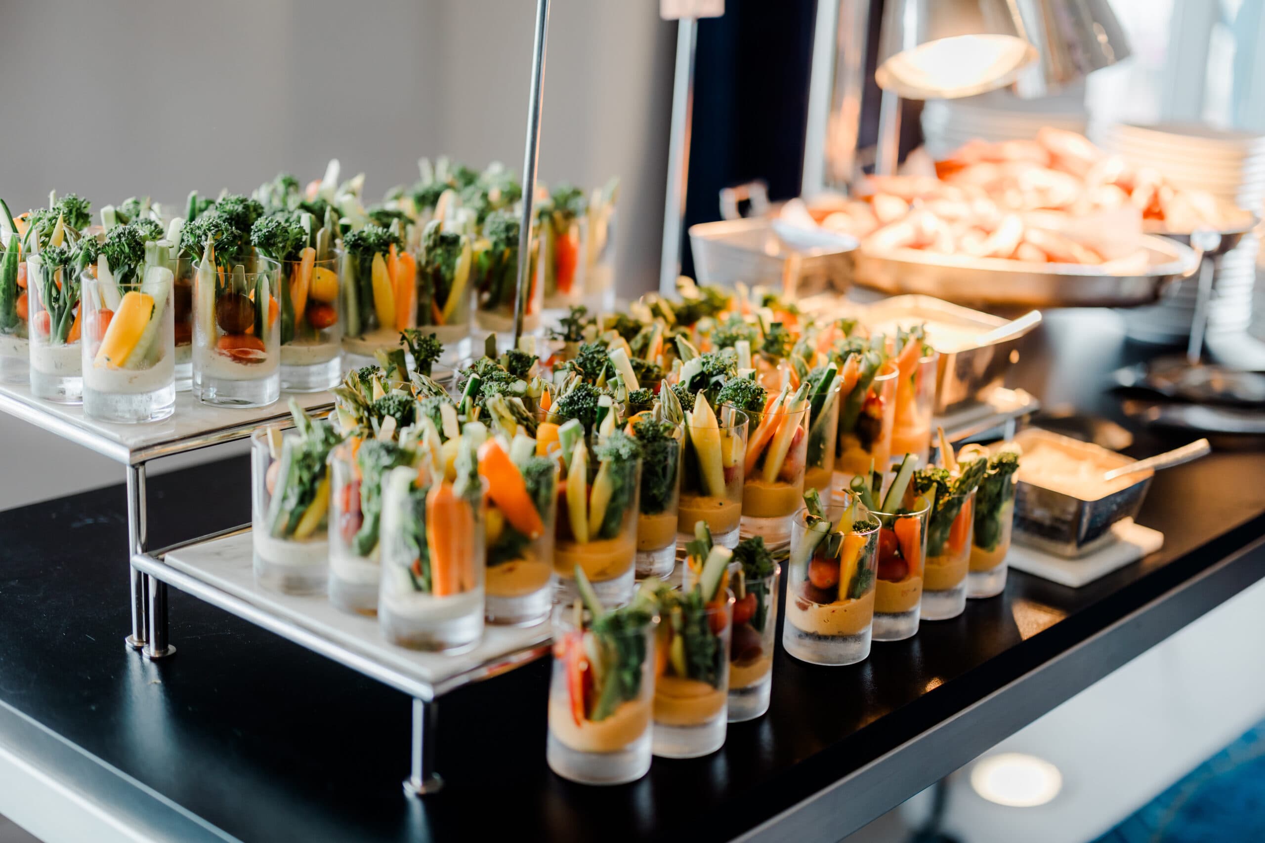 Hors D'oeuvres display for wedding catering at Plant Riverside District