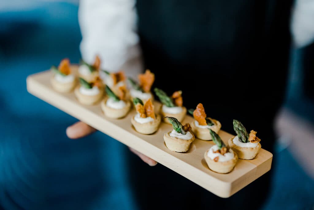 Tarts for passed hors d'oeuvres for events at Plant Riverside District Savannah