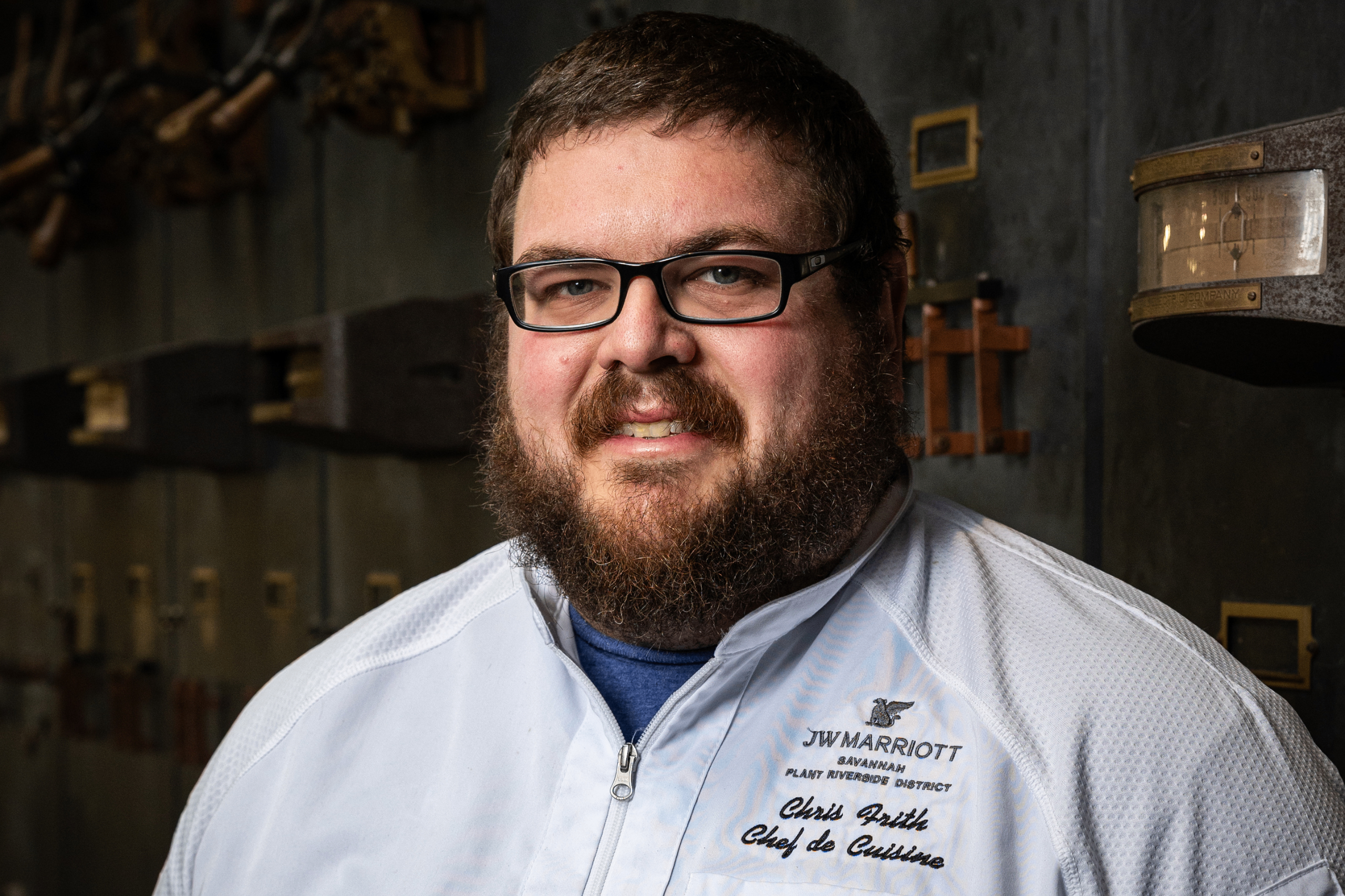 Chef Chris Frith at Plant Riverside District. District Smokehouse
