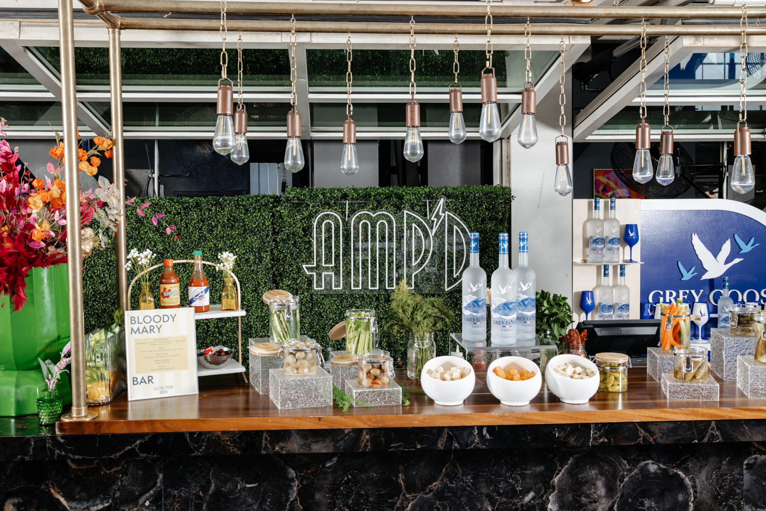 AMP'D Weekend rooftop brunch at Electric Moon at Plat Riverside District | liquid brunch bar | Mimosa bar | espresso martini bar