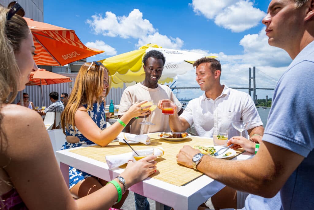 AMP'D Weekend rooftop brunch at Electric Moon at Plant Riverside District